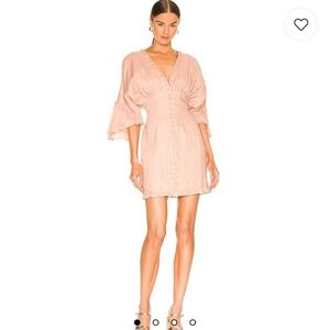 (Flawed) NWT Joslin Studio Taylor Linen Ramie Mini Dress in Rose US Size 4